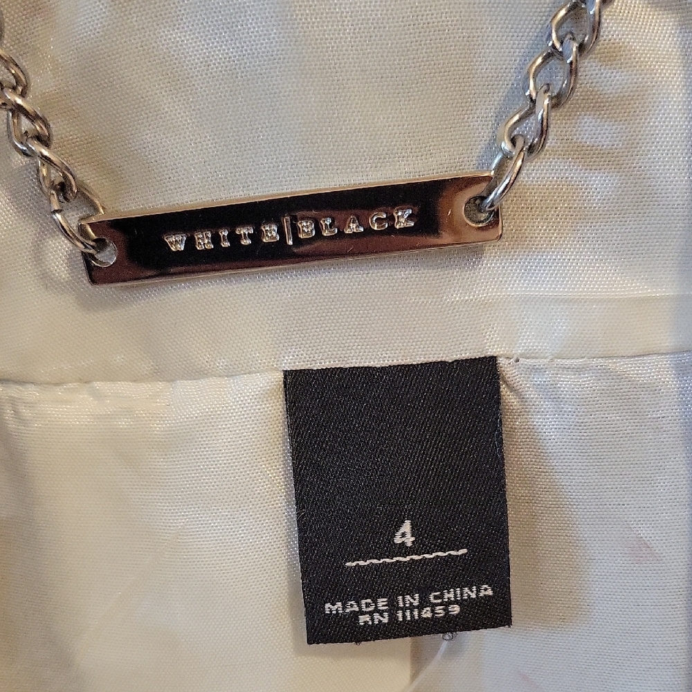 White House Black Market Houndstooth Blazer with Fringe & Chain detail - Picture 2 of 4